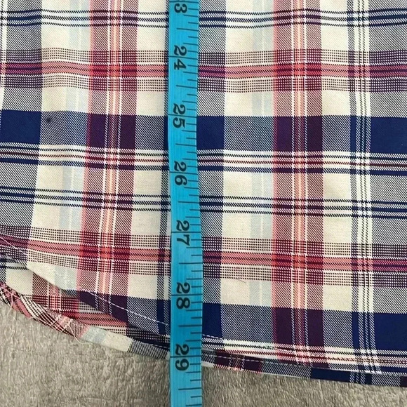 [M]Banana Republic Camden Fit Blue Red White. Plaid  Button Dress Shirt - Picture 6 of 8